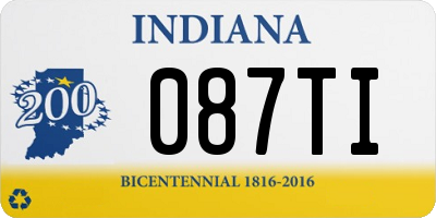 IN license plate 087TI