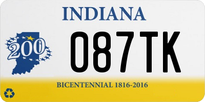 IN license plate 087TK