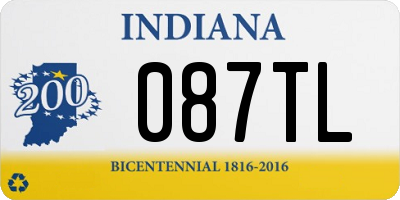 IN license plate 087TL