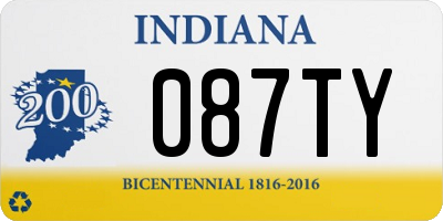 IN license plate 087TY