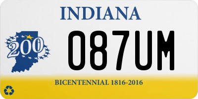 IN license plate 087UM