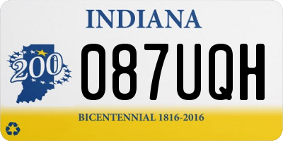 IN license plate 087UQH