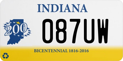 IN license plate 087UW