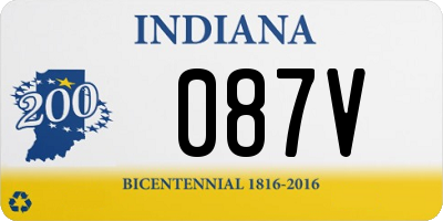 IN license plate 087V