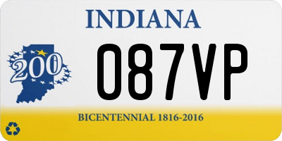 IN license plate 087VP