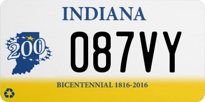 IN license plate 087VY