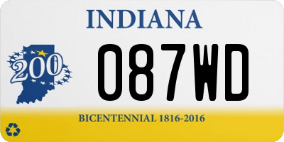 IN license plate 087WD