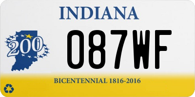 IN license plate 087WF