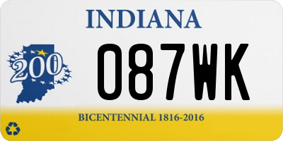 IN license plate 087WK