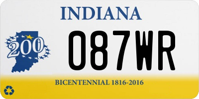 IN license plate 087WR