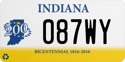 IN license plate 087WY