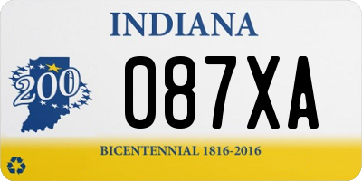 IN license plate 087XA