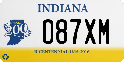 IN license plate 087XM