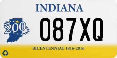 IN license plate 087XQ