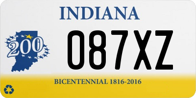 IN license plate 087XZ