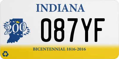 IN license plate 087YF