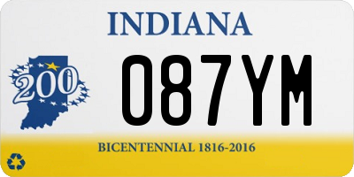 IN license plate 087YM