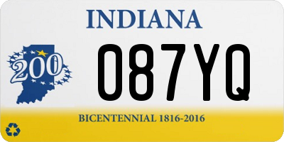 IN license plate 087YQ