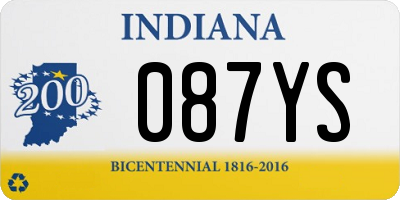 IN license plate 087YS