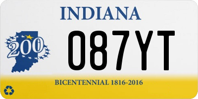 IN license plate 087YT