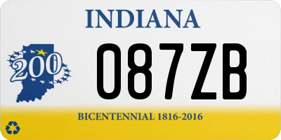 IN license plate 087ZB