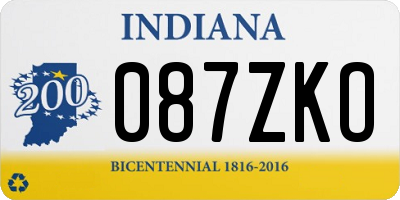 IN license plate 087ZKO