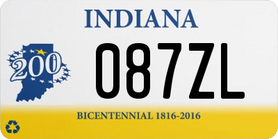 IN license plate 087ZL