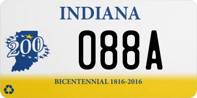 IN license plate 088A