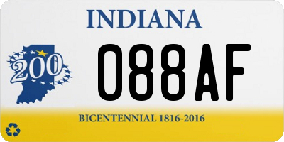 IN license plate 088AF