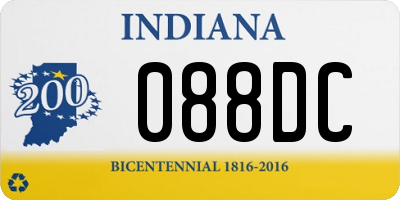 IN license plate 088DC