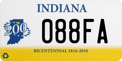 IN license plate 088FA