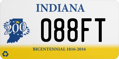 IN license plate 088FT