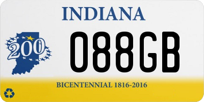 IN license plate 088GB