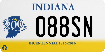 IN license plate 088SN