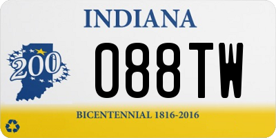 IN license plate 088TW