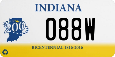 IN license plate 088W