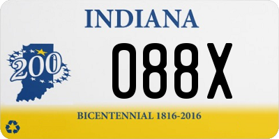 IN license plate 088X