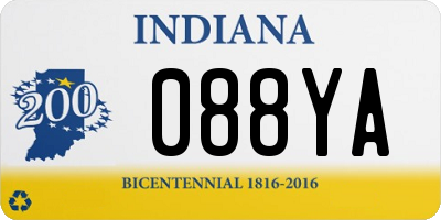 IN license plate 088YA