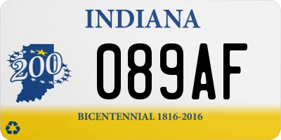 IN license plate 089AF