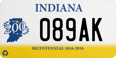 IN license plate 089AK