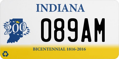 IN license plate 089AM