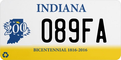 IN license plate 089FA