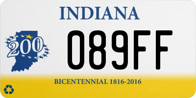 IN license plate 089FF