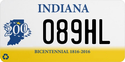 IN license plate 089HL