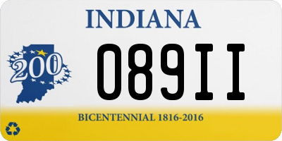 IN license plate 089II