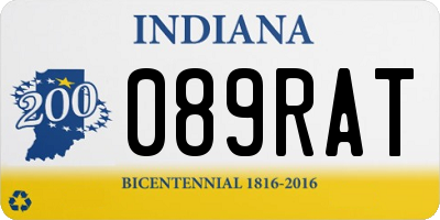 IN license plate 089RAT