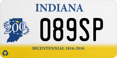 IN license plate 089SP