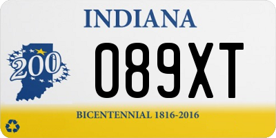 IN license plate 089XT