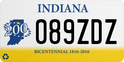 IN license plate 089ZDZ