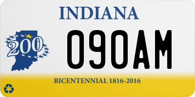 IN license plate 090AM